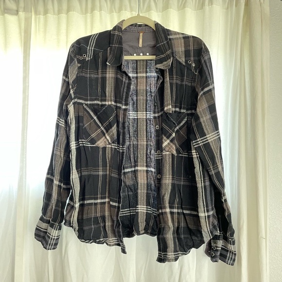 Free People Plaid Top - Picture 2 of 5
